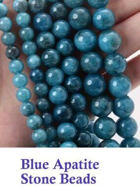 Blue Apatite Stone Beads  15" Strand